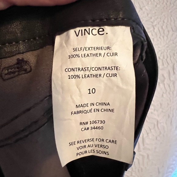 Vince chocolate brown leather pants - size 10 - Picture 4 of 4